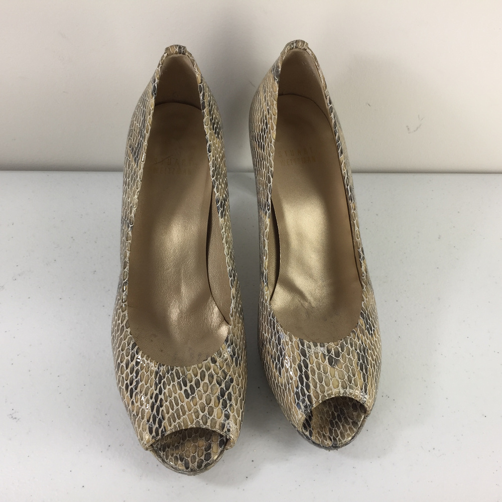 Stuart Weitzman 8 M Snake Skin Plainfield Heels - image 3